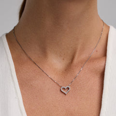 0.25 Carat Heart Lab Grown Diamond Pendant Necklace In Sterling Silver | Ashley Stewart