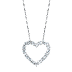 1 Carat Lab Grown Sterling Silver Diamond Heart Pendant Necklace | Ashley Stewart