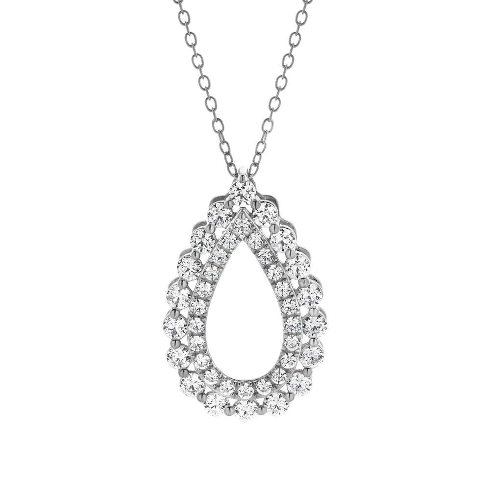 1 Carat Lab Grown Diamond Teardrop Pendant Necklace | Ashley Stewart
