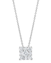 1 Carat Lab Grown Square Cluster Diamond Pendant Necklace In Sterling | Ashley Stewart
