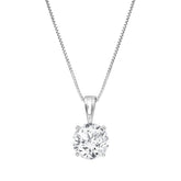 0.75 Carat Lab Grown Round Solitaire Diamond Pendant Necklace In Sterl | Ashley Stewart