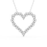2 Carat Round Lab Grown Diamond Heart Pendant Necklace In Sterling Sil White | Ashley Stewart
