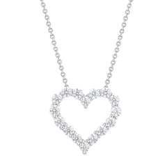2 Carat Round Lab Grown Diamond Heart Pendant Necklace In Sterling Sil White | Ashley Stewart