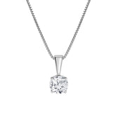 0.60 Carat Lab Grown Round Solitaire Diamond Pendant Necklace In Sterl | Ashley Stewart