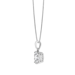 0.50 Carat Lab Grown Round Cluster Diamond Pendant Sterling Silver Nec | Ashley Stewart