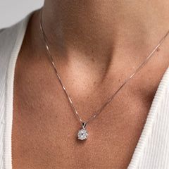 0.50 Carat Lab Grown Round Cluster Diamond Pendant Sterling Silver Nec | Ashley Stewart