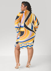 Abstract Print Bodycon Dress Multi | Ashley Stewart