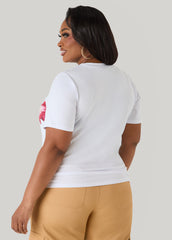 Floral Jersey Graphic Tee White | Ashley Stewart