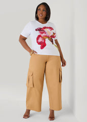 Floral Jersey Graphic Tee White | Ashley Stewart