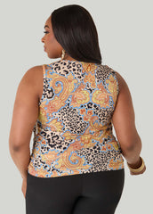 Draped Printed Tank Multi | Ashley Stewart