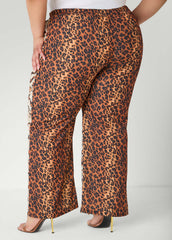 Leopard Print Corded Lace Pants Natural Leopard | Ashley Stewart