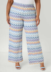 Chevron Knit Wide Leg Pants Multi | Ashley Stewart
