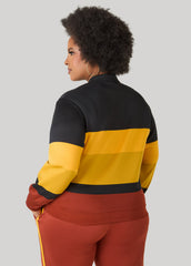 Chain Embellished Striped Pullover Burnt Henna | Ashley Stewart