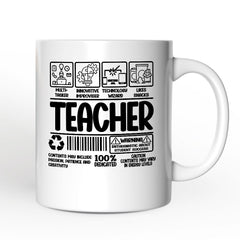 Teacher Barcode Ceramic Mug White | Ashley Stewart