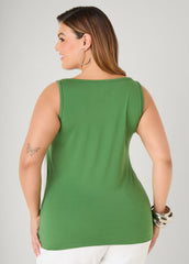 Mesh Paneled Fringed Top FAIRWAY | Ashley Stewart