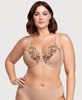 Front-Closure WonderWire Bra Cafe Print | Ashley Stewart