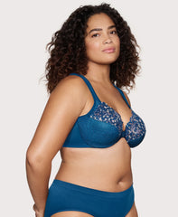 Front-Closure WonderWire Bra Dark Denim | Ashley Stewart