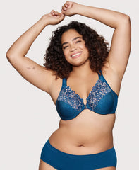 Front-Closure WonderWire Bra Dark Denim | Ashley Stewart