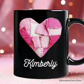 Patchwork Heart Valentine Mug Black | Ashley Stewart