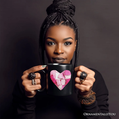 Patchwork Heart Valentine Mug Black | Ashley Stewart