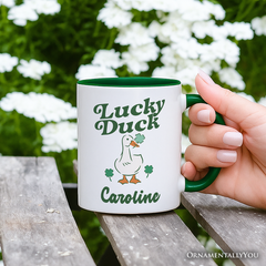 Lucky Duck St Patricks Day Mug White - Green | Ashley Stewart