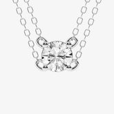 0.60 Carat Lab Grown Round Solitaire Diamond Necklace In Sterling Silv | Ashley Stewart
