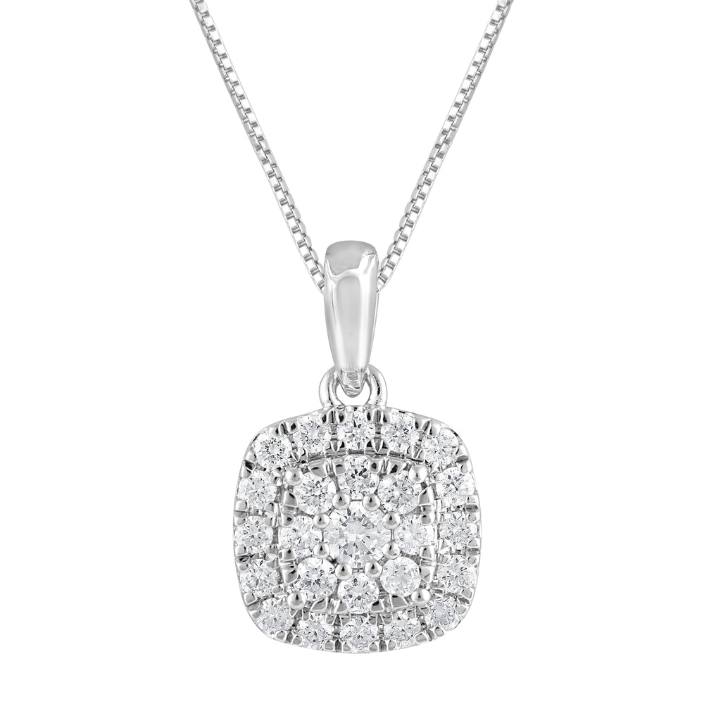 0.33 Carat Lab Grown Halo Diamond Pendant Necklace | Ashley Stewart
