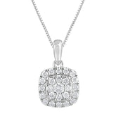 0.33 Carat Lab Grown Halo Diamond Pendant Necklace | Ashley Stewart