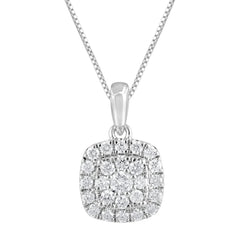 0.33 Carat Lab Grown Halo Diamond Pendant Necklace | Ashley Stewart