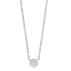 0.33 Carat Lab Grown Sterling Silver Round Cluster Diamond Necklace | Ashley Stewart