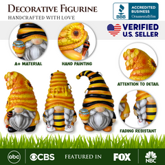 Set of Three Bee Gnome Figurines Multi | Ashley Stewart