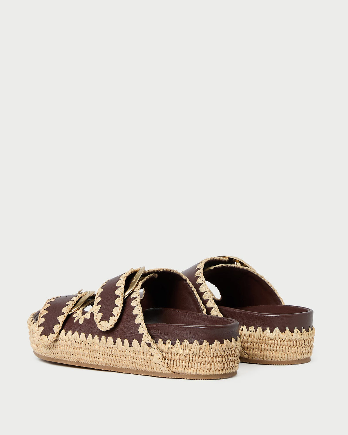 Loeffler Randall Nico Chocolate/Natural Two-Band Sandal
