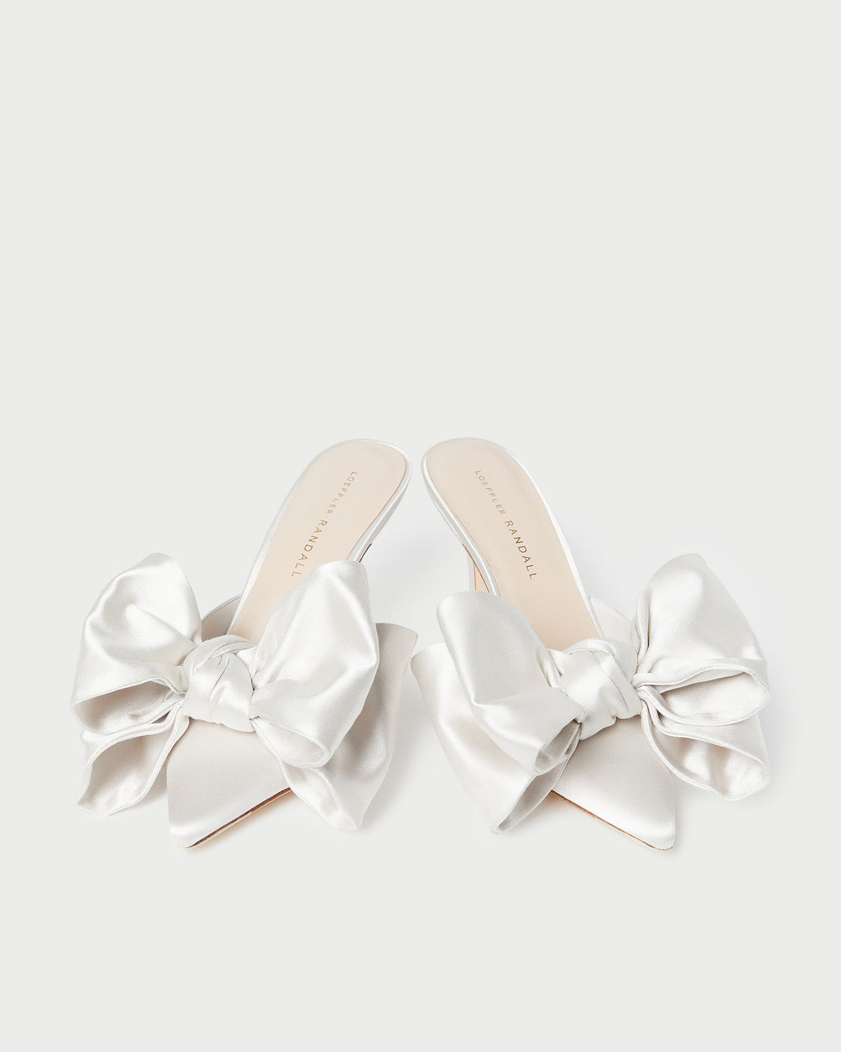 Loeffler Randall Margot Cream Satin Bow Mule
