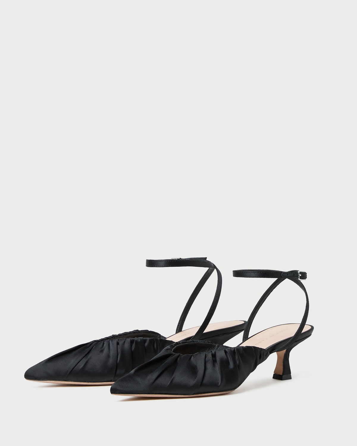 Loeffler Randall Rio Black Satin Kitten Heel