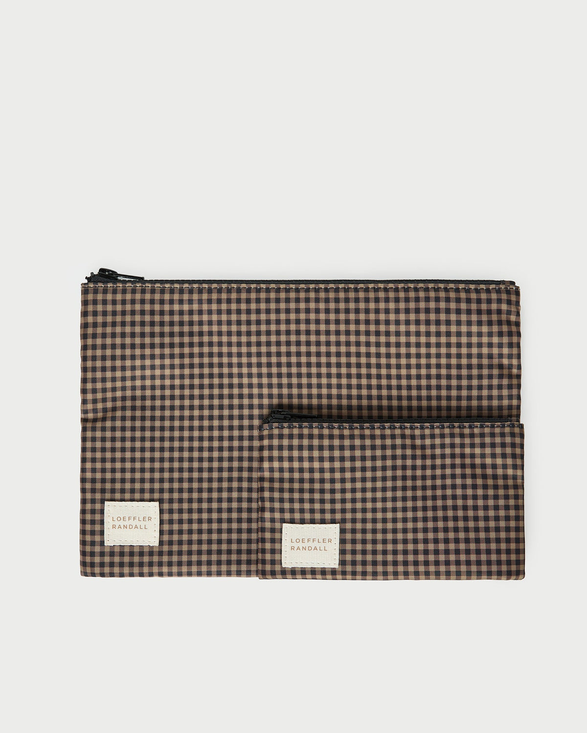 Loeffler Randall Tracy Brown/Black Check Pouch Set