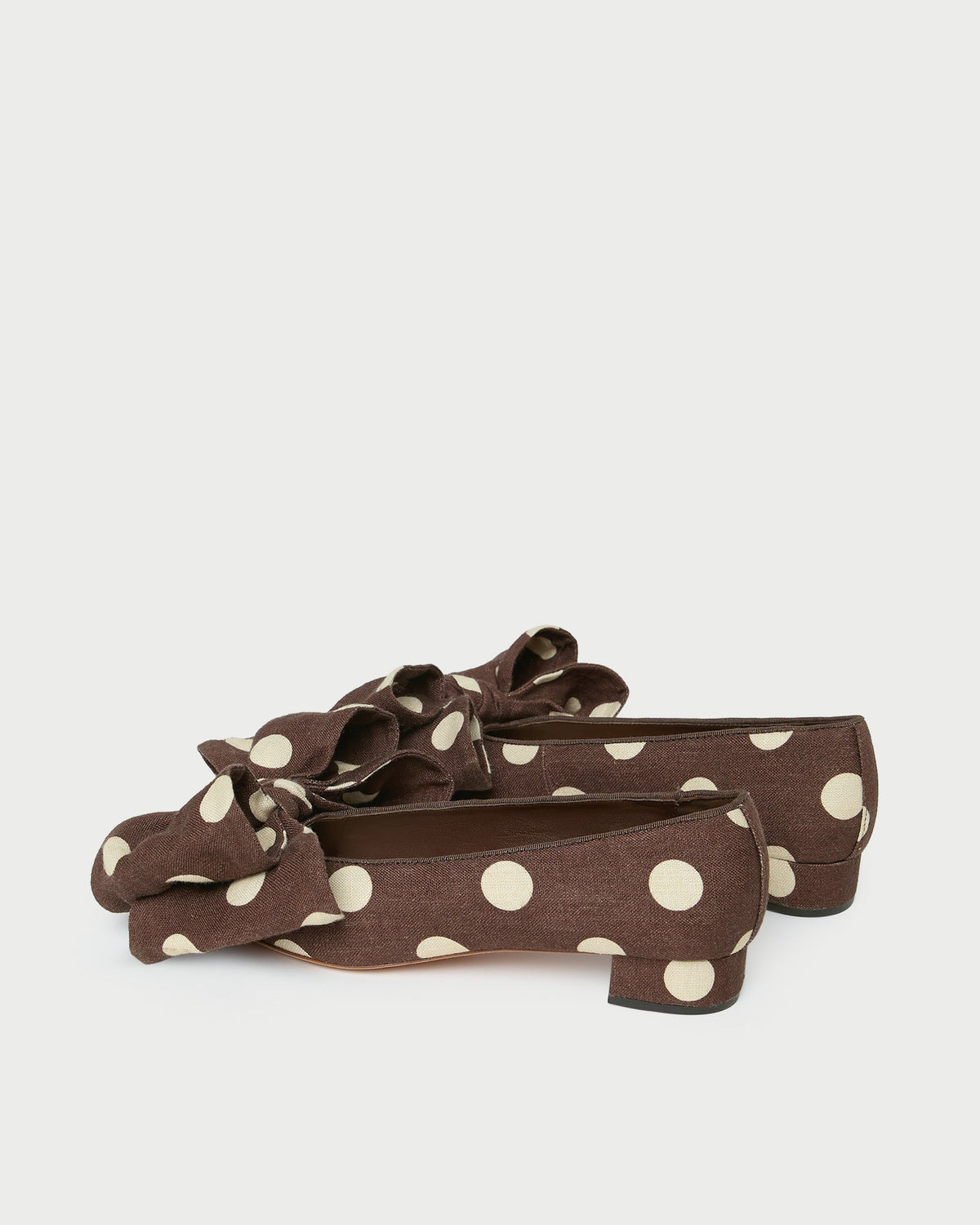 Loeffler Randall Noa Brown/Cream Linen Bow Flat