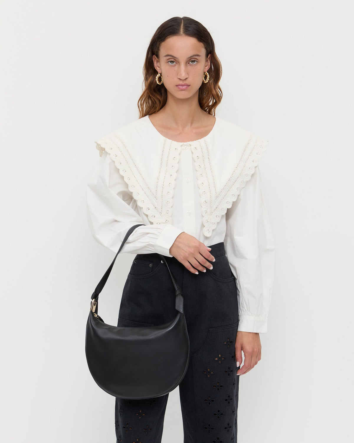 Loeffler Randall Harlow Black Leather Shoulder Bag