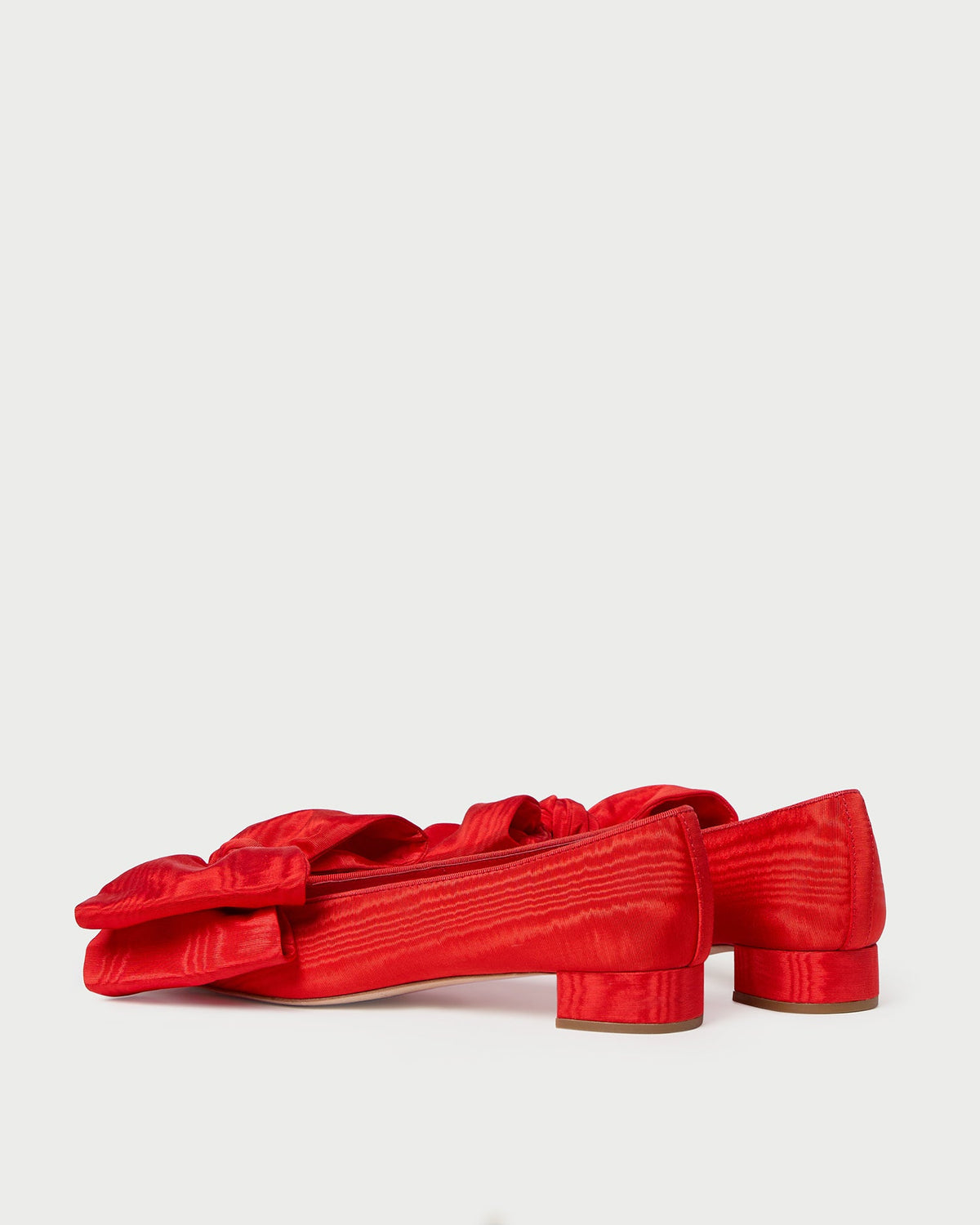 Loeffler Randall Noa Red Moiré Bow Flat