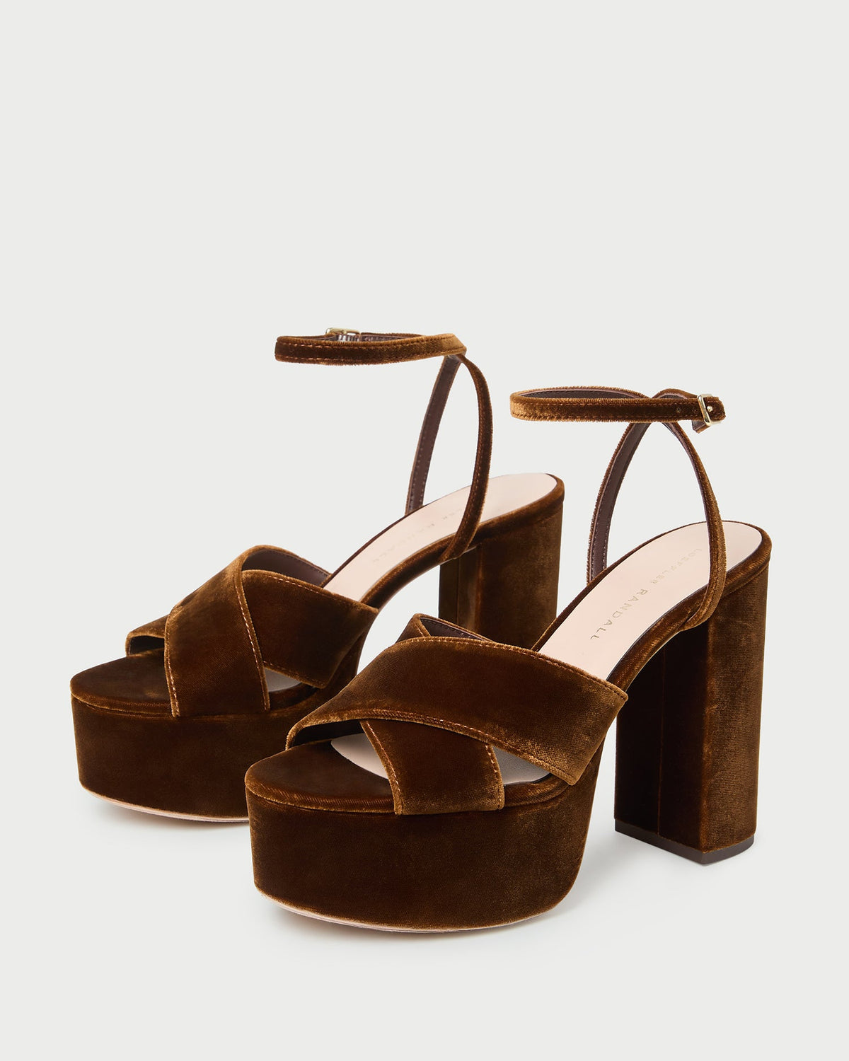 Loeffler Randall Loretta Brown Velvet Platform Sandal