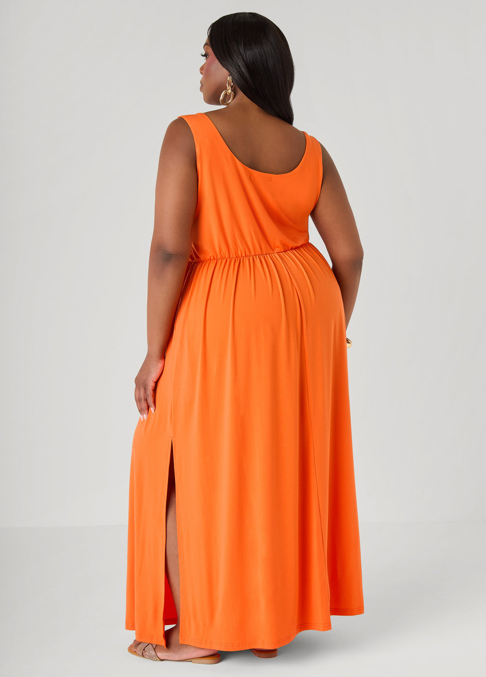 Shell Embellished Maxi Dress Orangeade | Ashley Stewart