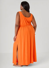 Shell Embellished Maxi Dress Orangeade | Ashley Stewart
