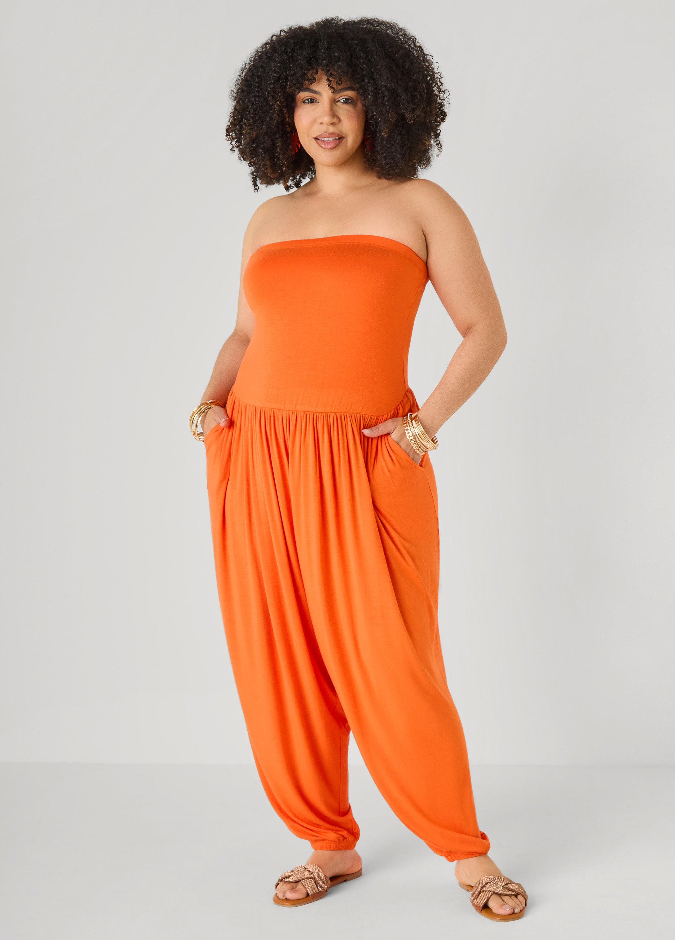 Strapless Harem Leg Jumpsuit Koi | Ashley Stewart