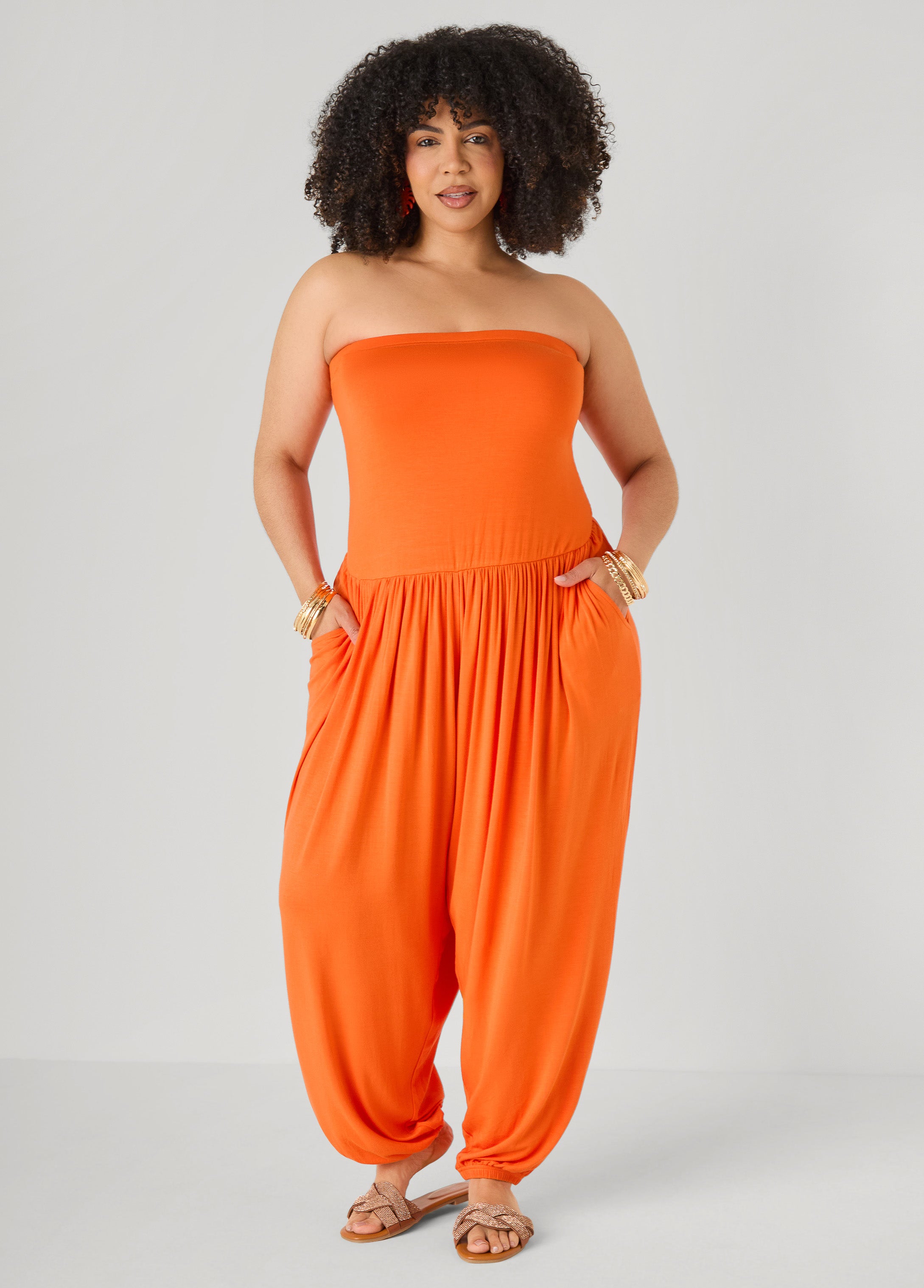 Strapless Harem Leg Jumpsuit Koi | Ashley Stewart