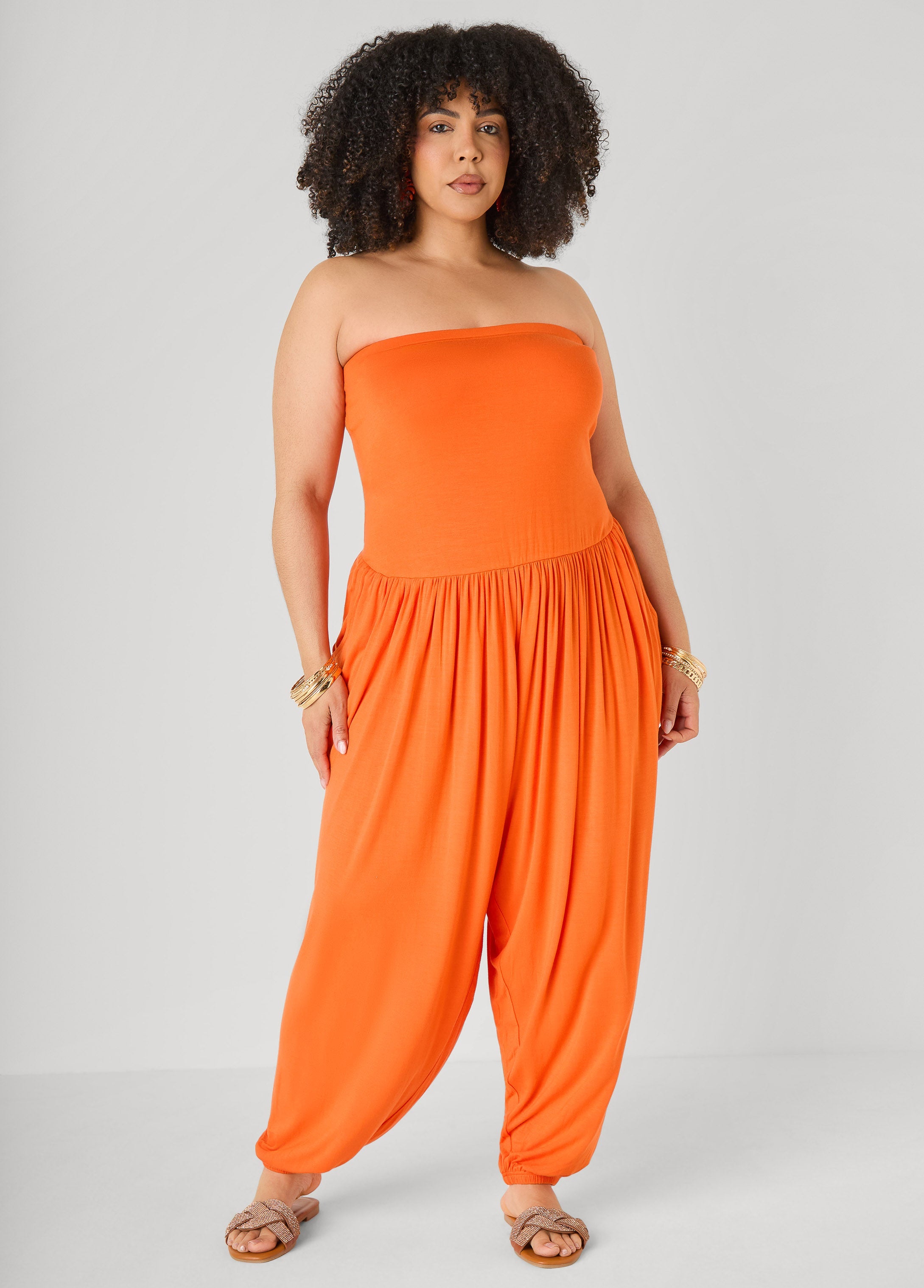 Strapless Harem Leg Jumpsuit Koi | Ashley Stewart