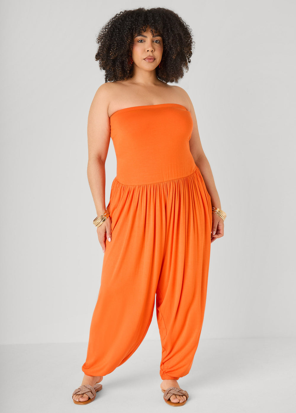 Strapless Harem Leg Jumpsuit Koi | Ashley Stewart