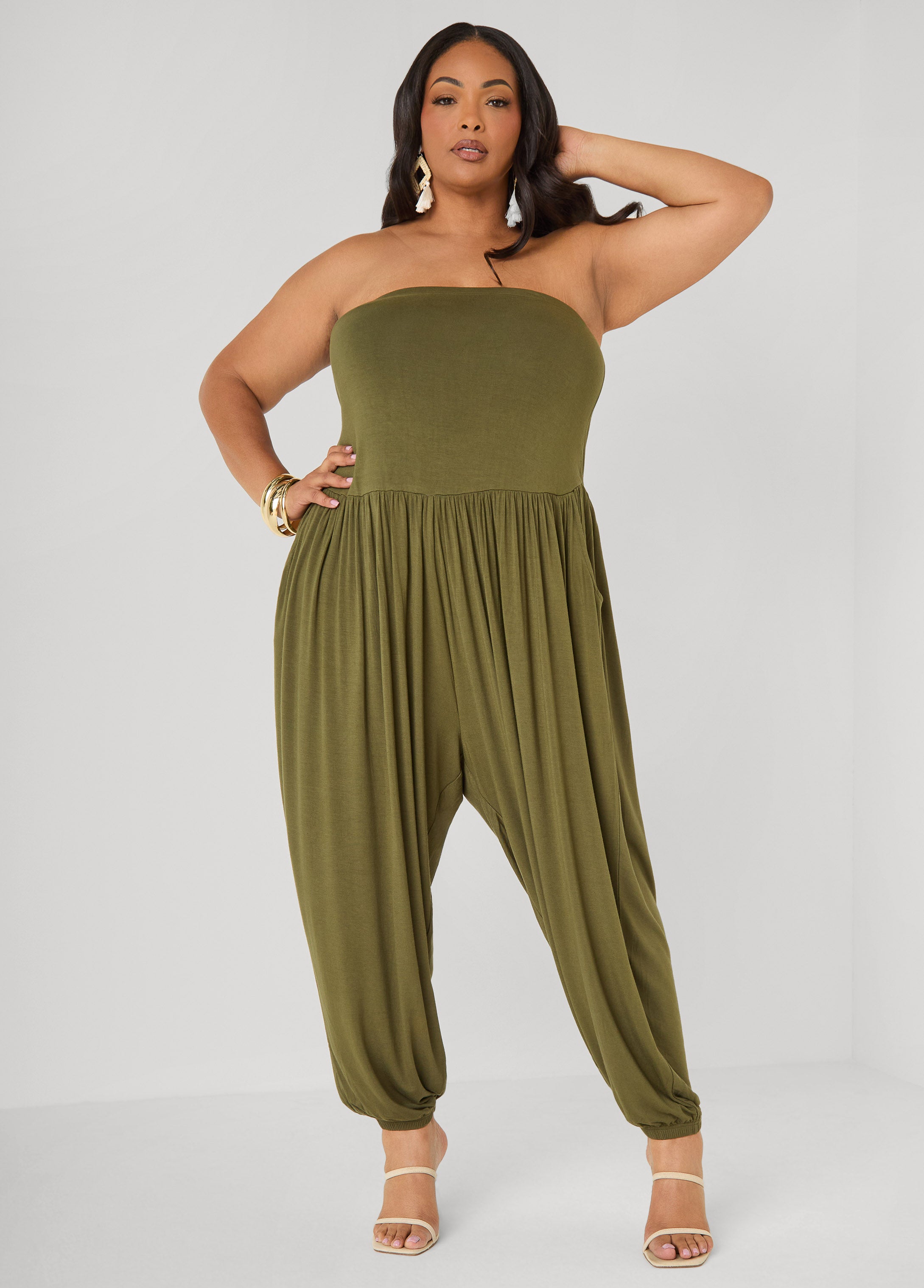 Strapless Harem Leg Jumpsuit Koi | Ashley Stewart