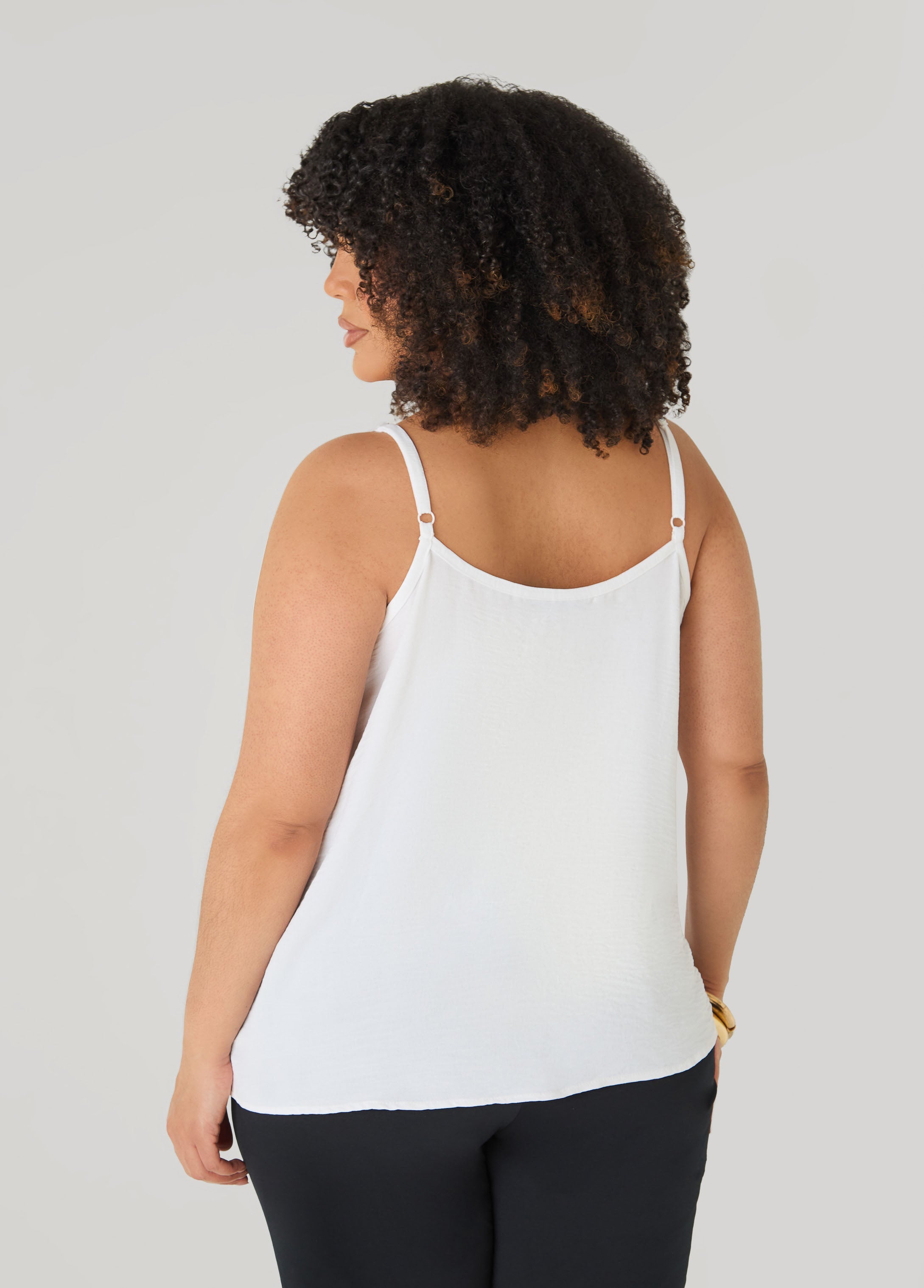 Textured V Neck Cami Primrose Yellow | Ashley Stewart