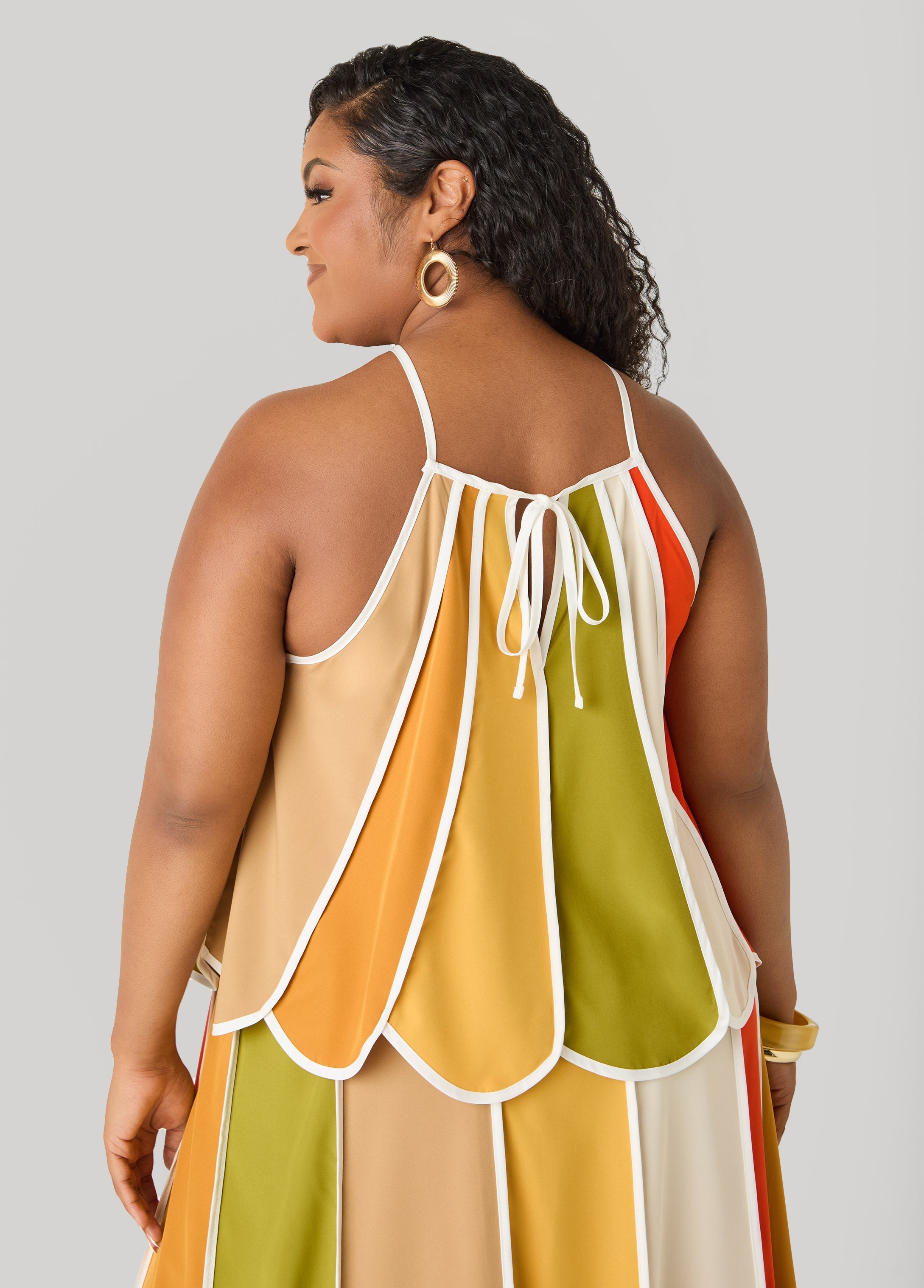 Striped Paneled Swing Top Multi | Ashley Stewart