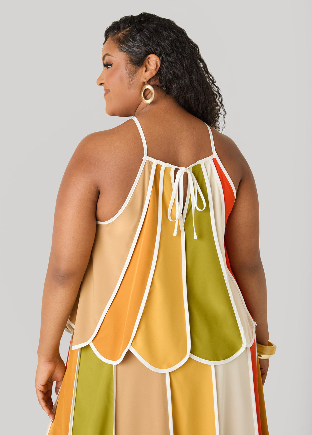 Striped Paneled Swing Top Multi | Ashley Stewart