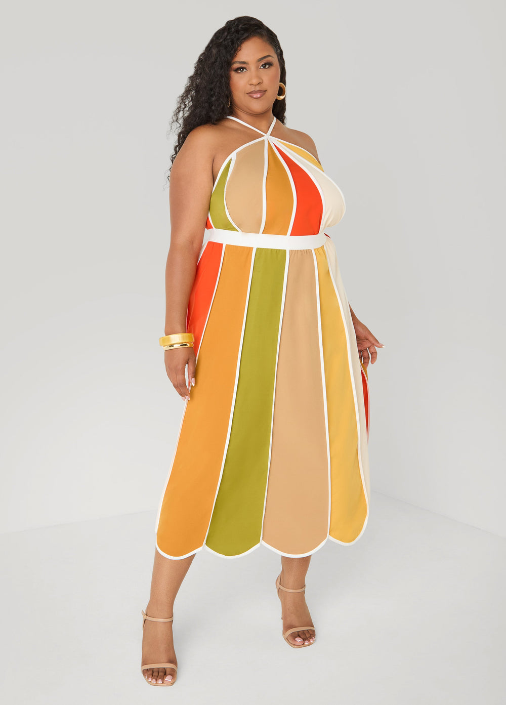 Striped Paneled Swing Top Multi | Ashley Stewart